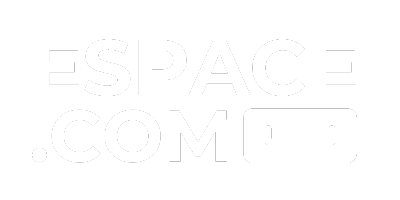 Logo de l'Agence Espace.com en blanc