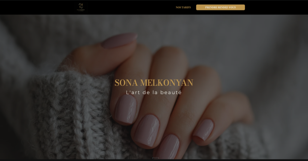 Page d'accueil du site Sona Melkonyan, l'art de la beaute